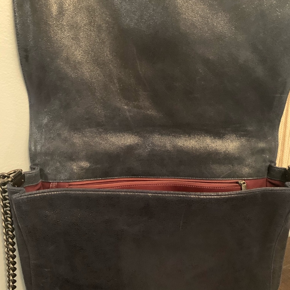 Chanel Blue Quilted Iridescent Leather XL Boy Bag - Picture 7 of 7